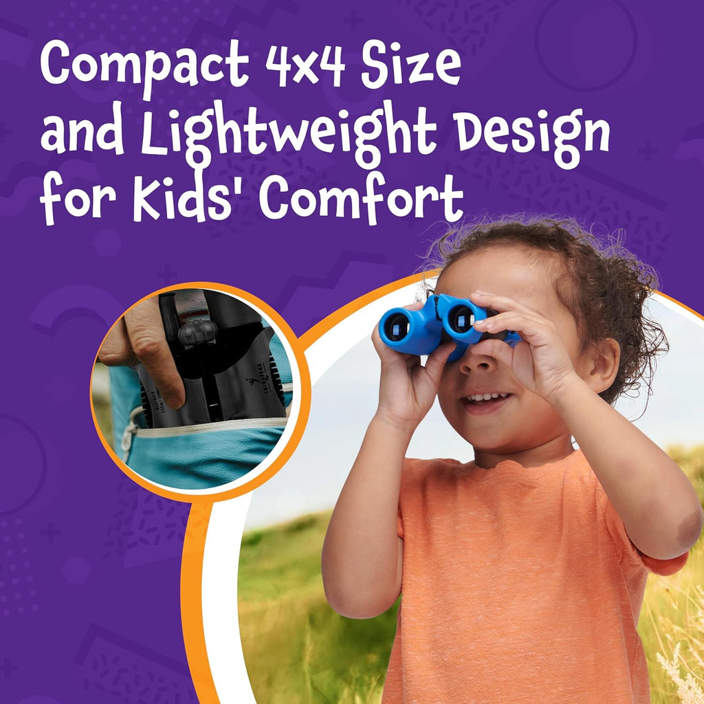 Binoculars for Kids - Small, Compact, Shock-Resistant Toy Binoculars - Learning & Nature Exploration Toys for 4+ Year Old Girls and Boys - Think Peak Toys Kids Binoculars, Blue