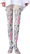 Women Tights, Opaque High Waist Pantyhose, Vintage Control Top Stockings