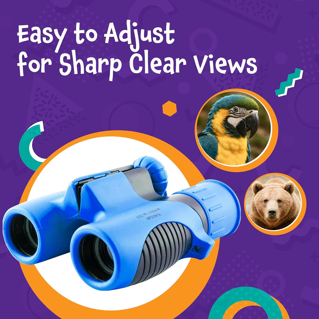 Binoculars for Kids - Small, Compact, Shock-Resistant Toy Binoculars - Learning & Nature Exploration Toys for 4+ Year Old Girls and Boys - Think Peak Toys Kids Binoculars, Blue